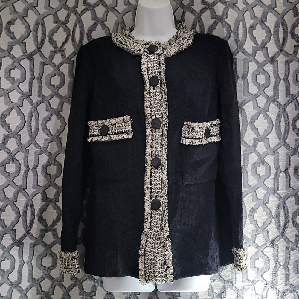 St. JOHN Black and brown Cardigan
